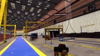 Simulador de realidad virtual de una plataforma de perforación, capturado desde el visor